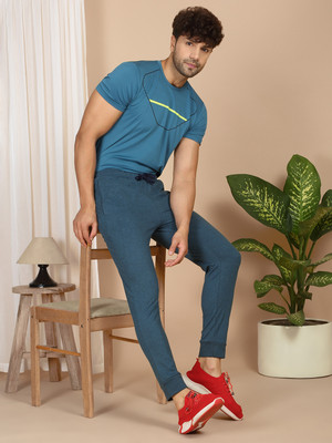 SWEET DREAMS Solid Men Blue Track Pants