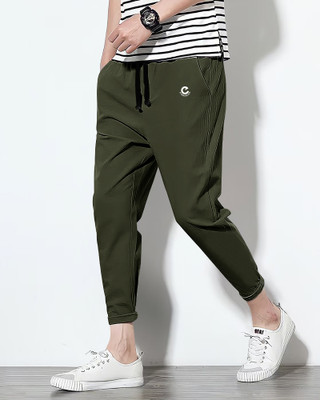 EyeBogler Solid Men Green Track Pants