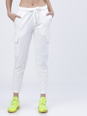 Tokyo Talkies Solid Women White Track Pants