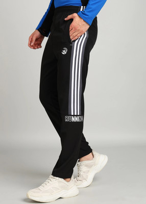GNOCKFACE Striped Men Black Track Pants