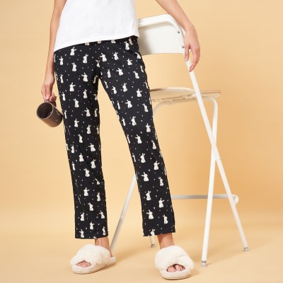 Dreamz by Pantaloons Printed Women Black Track Pants