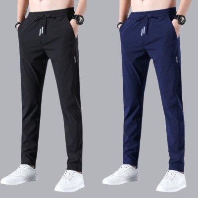 FICKA Solid Men Black, Blue Track Pants