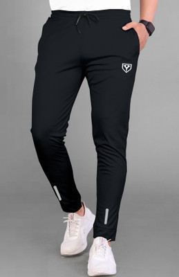 Yazole Solid Men Black Track Pants