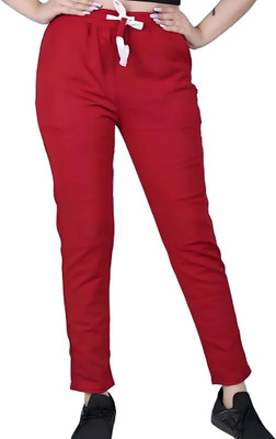 Apex Dragon Solid Women Maroon Track Pants