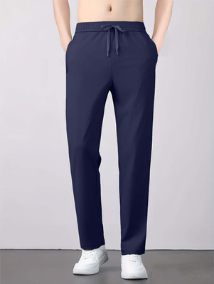 PRAVAHA Self Design Men Blue Track Pants