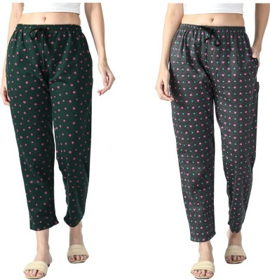 IndiWeaves Printed Women Black, Grey Track Pants