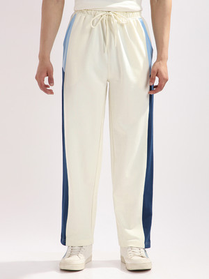 NOBERO Colorblock Men White Track Pants