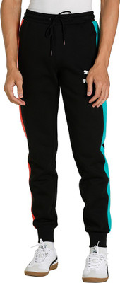PUMA Iconic T7 Track Pants DK Colorblock Men Black Track Pants