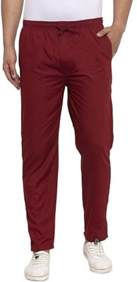 Trackpro Solid Men Maroon Track Pants