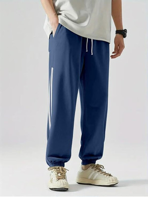 Flick Fashion Store Self Design Men Blue Track Pants