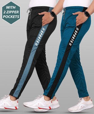 OHGORY Striped Men Black, Blue, White Track Pants