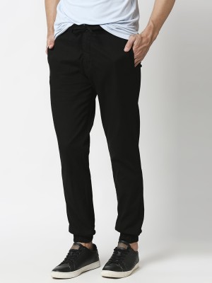 BEWAKOOF Solid Men Black Track Pants