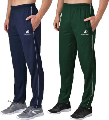 Diwazzo Solid Men Dark Blue, Dark Green Track Pants