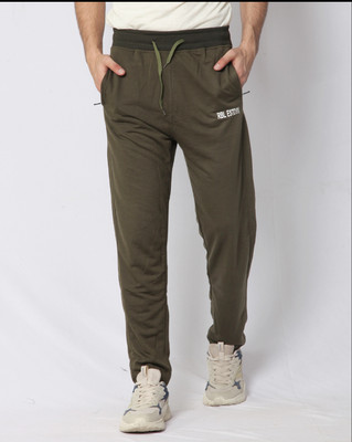 RBL Solid Men Olive Track Pants