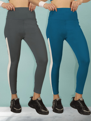 BEYOGINI Self Design Women Blue, Grey Track Pants