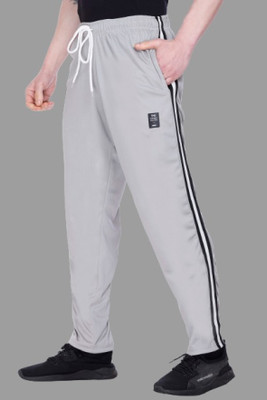 HVBK Striped Men Grey Track Pants