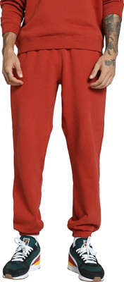 PUMA Solid Men Red Track Pants