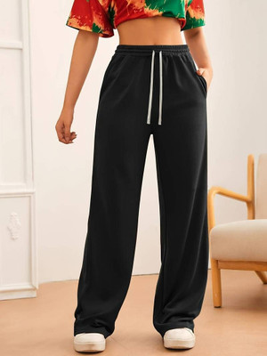 Daphne Maurier Solid Women Black Track Pants