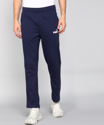 PUMA ESS Jersey Pants OP Solid Men Blue Track Pants