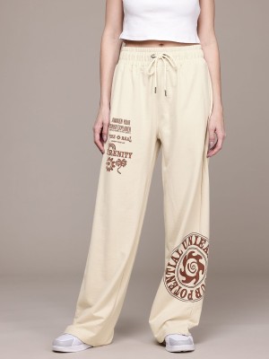 Roadster Solid Women Beige Track Pants