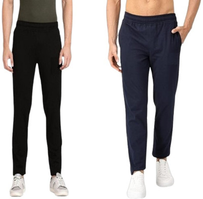 ATTITUDE START OF FASHION Solid Men Black, Blue Track Pants
