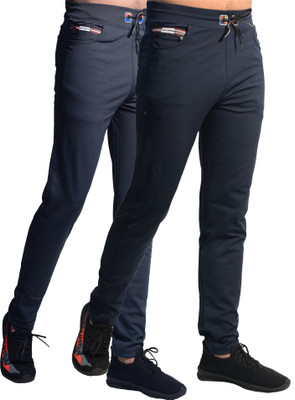 KHOZI Solid Men Blue, Grey Track Pants