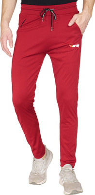 Burdy Solid Men Red Track Pants