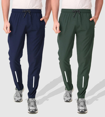 AVOLT Colorblock Men Blue, Olive Track Pants