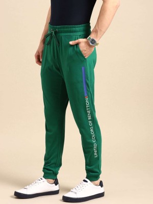 United Colors of Benetton Printed Men Green Track Pants