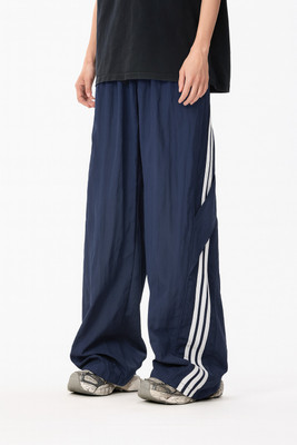 ADAAISTIC SPORTS Solid, Striped Men Dark Blue Track Pants