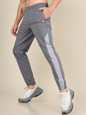 TECHNOSPORT Solid, Striped Men Grey Track Pants
