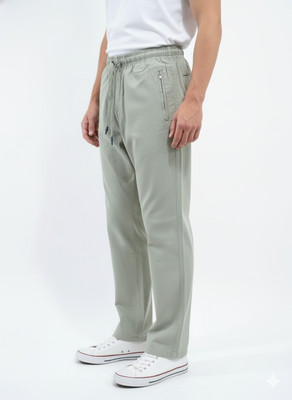 VOMAZO Solid Men Beige Track Pants