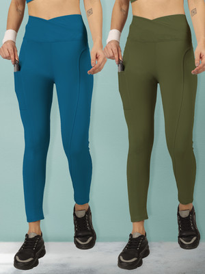BEYOGINI Solid Women Blue, Green Track Pants