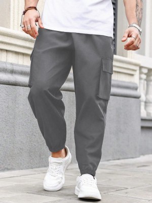 NOBERO Solid Men Grey Track Pants