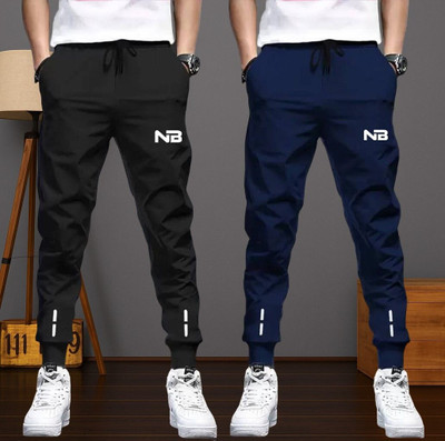 NB NICKY BOY Solid Men Black, Blue Track Pants