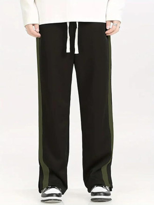 GALLIX CLOTHING Striped Men Black, Green Track Pants
