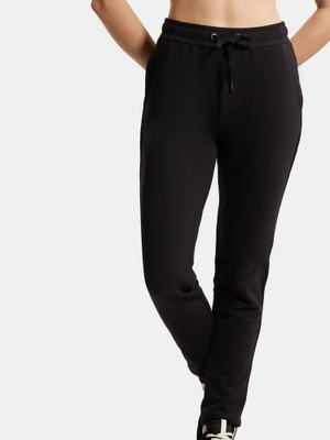 JOCKEY AW60 Super Combed Cotton Elastane Stretch Solid Women Black Track Pants
