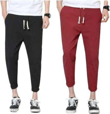 Al-Hudooms Solid Men Black, Maroon Track Pants