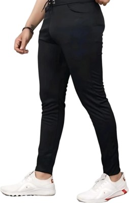 Elite Elegance Apparel Solid Men Black Track Pants