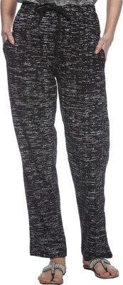 Weboasis Printed Women Black Track Pants