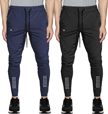 Z-DEVIL Solid Men Black, Blue Track Pants