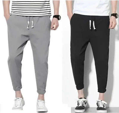 GT SPORTS Solid Men Black, Grey Track Pants