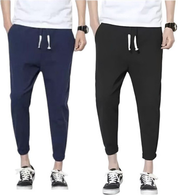 radhesports Solid Men & Women Black, Blue Track Pants