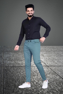 Nitya TrackP Solid Men Blue Track Pants