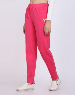 Clothmaster Solid Women Pink Track Pants