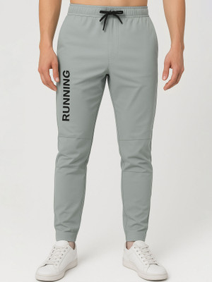 Jump Cuts Printed Men Grey Track Pants