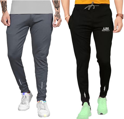 Priyashi Printed Men Grey, Black Track Pants