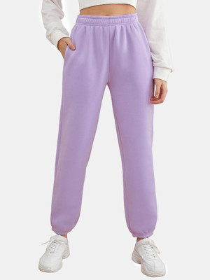 Meyara Solid Women Purple Track Pants