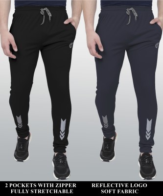 DonBaller Self Design Men Black, Blue Track Pants