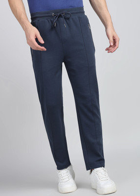 Alan Jones Solid Men Dark Blue Track Pants